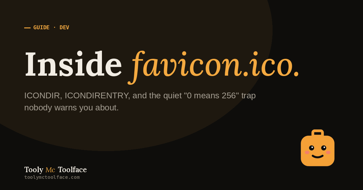 What's actually in a favicon.ico file · Tooly McToolface